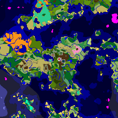 Predicted biome map of Java 1.20 seed -895466420221755014 around estimated spawn