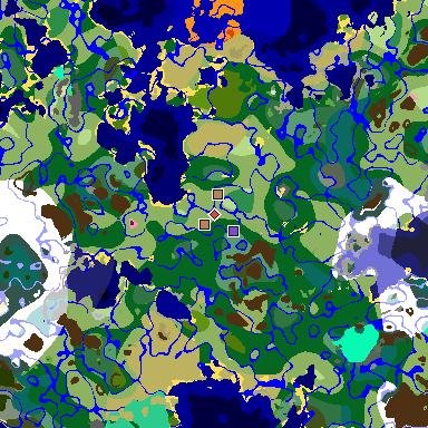 Map of Minecraft seed -1001772438861794342 around spawn
