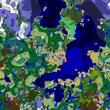 Predicted biome map of Java 1.20 seed -8280521561474834182 around estimated spawn