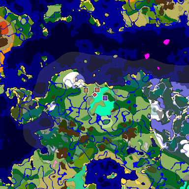 Predicted biome map of Java 1.20 seed 5303841706435035953 around estimated spawn