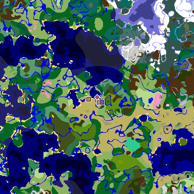 Map of Minecraft seed -580002254064549791 around spawn