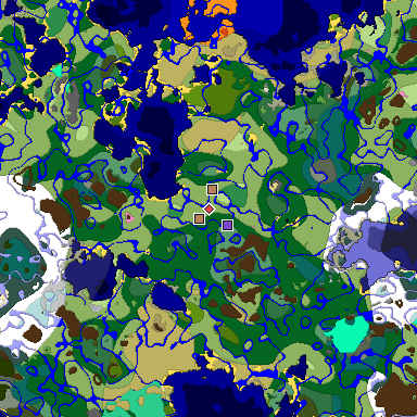 Predicted biome map of Java 1.20 seed -1001772438861794342 around estimated spawn