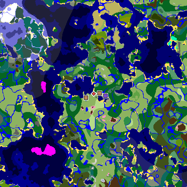 Map of Minecraft seed 2333449621779128347 around spawn
