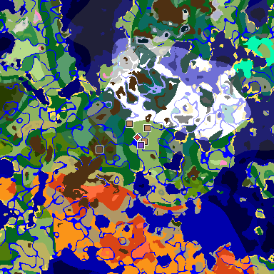 Map of Minecraft seed 5681713318607960321 around spawn
