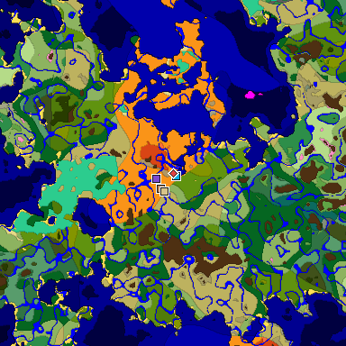 Predicted biome map of Java 1.20 seed 8150941756311206718 around estimated spawn
