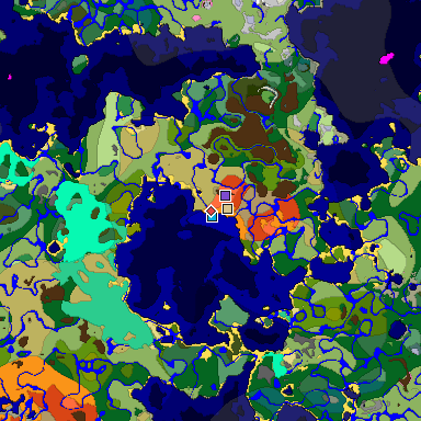 Predicted biome map of Java 1.20 seed 6192558901932558212 around estimated spawn
