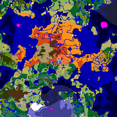 Predicted biome map of Java 1.20 seed 4505380824112614855 around estimated spawn