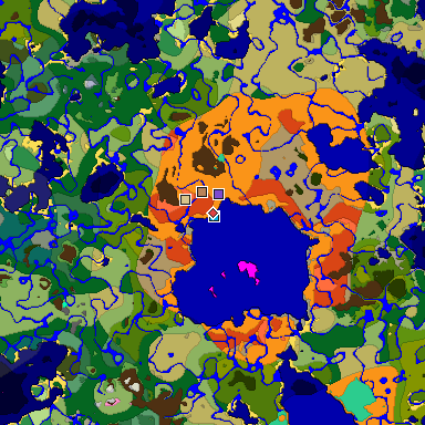 Predicted biome map of Java 1.20 seed 1810297210816149222 around estimated spawn