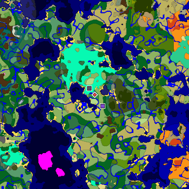 Predicted biome map of Java 1.20 seed 3377016076911305715 around estimated spawn