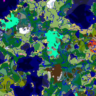 Predicted biome map of Java 1.20 seed 4792396353215427634 around estimated spawn