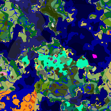 Predicted biome map of Java 1.20 seed 4870554879221322271 around estimated spawn