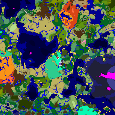 Predicted biome map of Java 1.20 seed -5369622693202912580 around estimated spawn