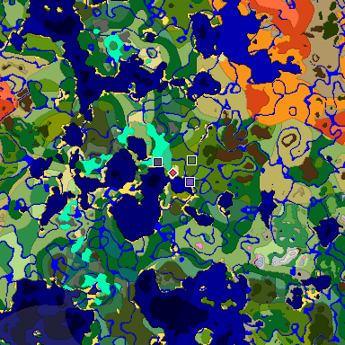 Predicted biome map of Java 1.20 seed 6623040740010865463 around estimated spawn