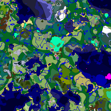 Predicted biome map of Java 1.20 seed 1019237406794174911 around estimated spawn