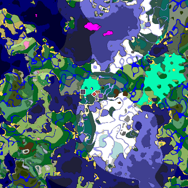 Predicted biome map of Java 1.20 seed 4517222698190854640 around estimated spawn