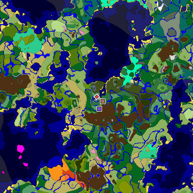 Predicted biome map of Java 1.21.4 seed -4733021902054264160 around estimated spawn