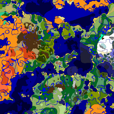 Predicted biome map of Java 1.21.4 seed 5706132796532971406 around estimated spawn