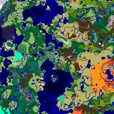 Predicted biome map of Java 1.21.4 seed -7914371369014114560 around estimated spawn
