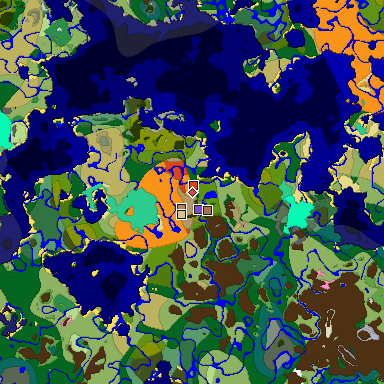 Predicted biome map of Java 1.21.4 seed -697085357564743344 around estimated spawn