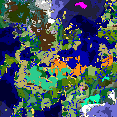 Predicted biome map of Java 1.21.4 seed 8194962498727119292 around estimated spawn