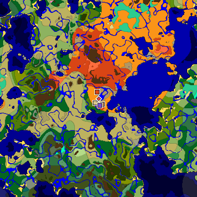 Predicted biome map of Java 1.21.4 seed -6273113788743601805 around estimated spawn