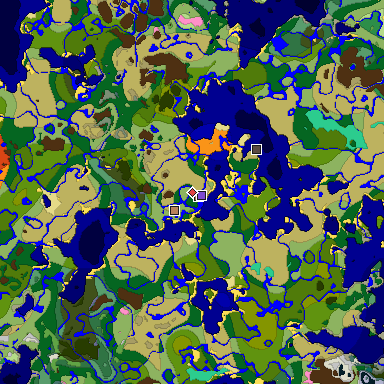 Predicted biome map of Java 1.21.4 seed 6868065400453206052 around estimated spawn