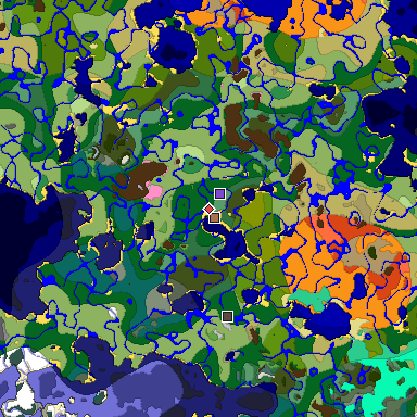 Predicted biome map of Java 1.21.4 seed 4551100997417762859 around estimated spawn