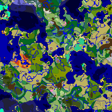 Predicted biome map of Java 1.21.4 seed 5683606510510703281 around estimated spawn