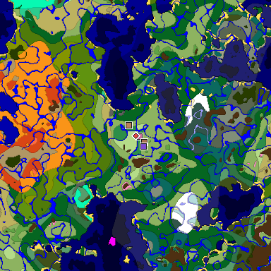 Predicted biome map of Java 1.21.4 seed 4043468601726638178 around estimated spawn