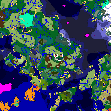 Predicted biome map of Java 1.21.4 seed 7617455428329603665 around estimated spawn