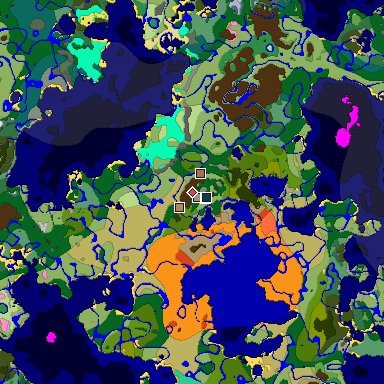 Predicted biome map of Java 1.21.4 seed -4710576871012471365 around estimated spawn