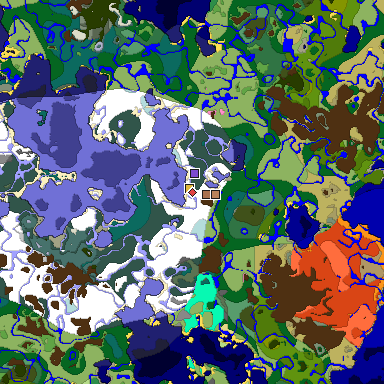 Predicted biome map of Java 1.21.4 seed -431109883269559914 around estimated spawn
