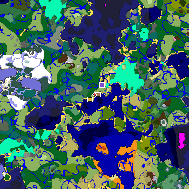 Predicted biome map of Java 1.21.4 seed 1520938966451626074 around estimated spawn