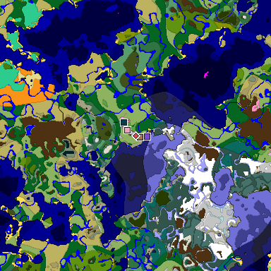 Predicted biome map of Java 1.21.4 seed 6800138460611564456 around estimated spawn