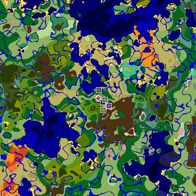 Predicted biome map of Java 1.21.4 seed 1823947394951926541 around estimated spawn