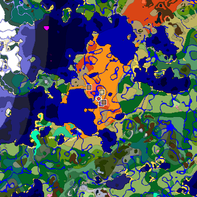 Predicted biome map of Java 1.21.4 seed -4160298330743949311 around estimated spawn