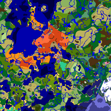 Predicted biome map of Java 1.21.4 seed 3726143017148561523 around estimated spawn