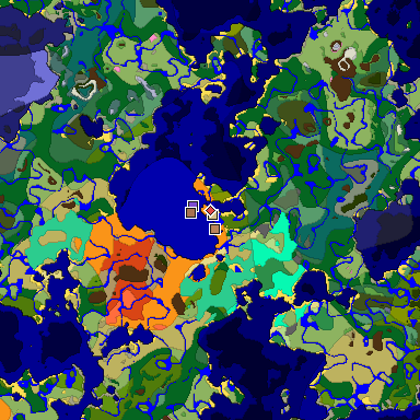 Predicted biome map of Java 1.21.4 seed 8509589472804124312 around estimated spawn