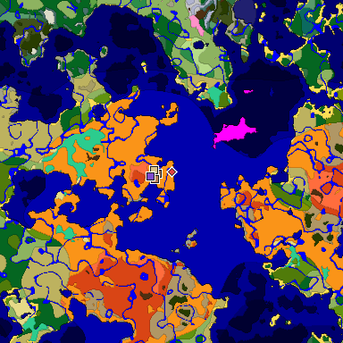Predicted biome map of Java 1.21.4 seed -4789396418119378825 around estimated spawn