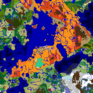 Predicted biome map of Java 1.21.4 seed 1006362656203586888 around estimated spawn