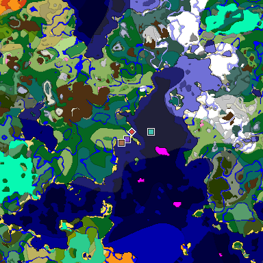 Predicted biome map of Java 1.21.4 seed 4481692287668473024 around estimated spawn