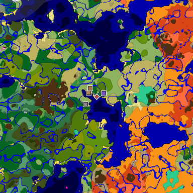 Predicted biome map of Java 1.21.4 seed 7997098151371866724 around estimated spawn