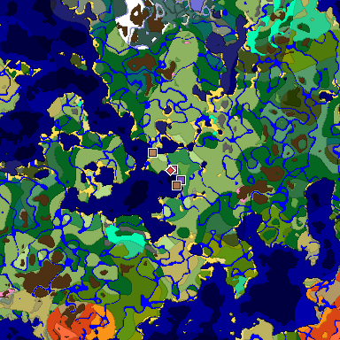 Predicted biome map of Java 1.21.4 seed -1582738447885881976 around estimated spawn