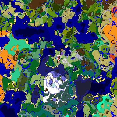 Predicted biome map of Java 1.21.4 seed 7921205004300578988 around estimated spawn