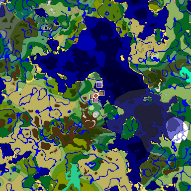 Predicted biome map of Java 1.21.4 seed 5594127115344071404 around estimated spawn
