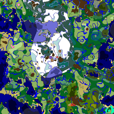 Predicted biome map of Java 1.21.4 seed -2979523517527115125 around estimated spawn