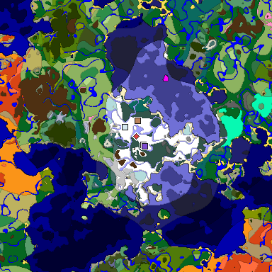 Predicted biome map of Java 1.21.4 seed 4122815879799984113 around estimated spawn