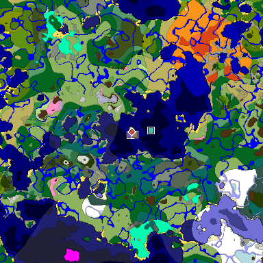 Predicted biome map of Java 1.21.4 seed 1175269954872581905 around estimated spawn
