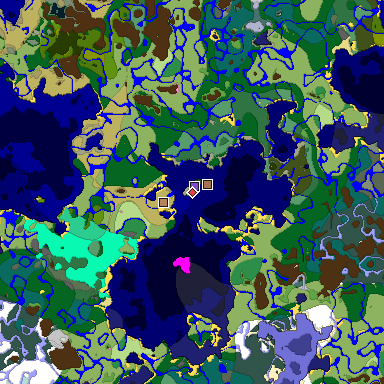 Predicted biome map of Java 1.21.4 seed 2899452635525149754 around estimated spawn