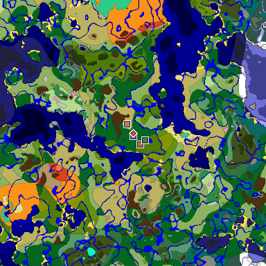 Predicted biome map of Java 1.21.4 seed -4503062778454426535 around estimated spawn